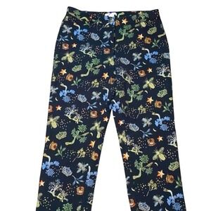 Enchanted Forest Straight Leg Black Cropped Pants‎ 6 Whimsical Goblincore Artsy